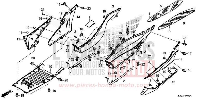 FLOOR STEP/UNDER COVER (NSS125DF/ADF/ADH) for Forza 125 MAT CYNOS GRAY METALLIC (NH312) from 2017